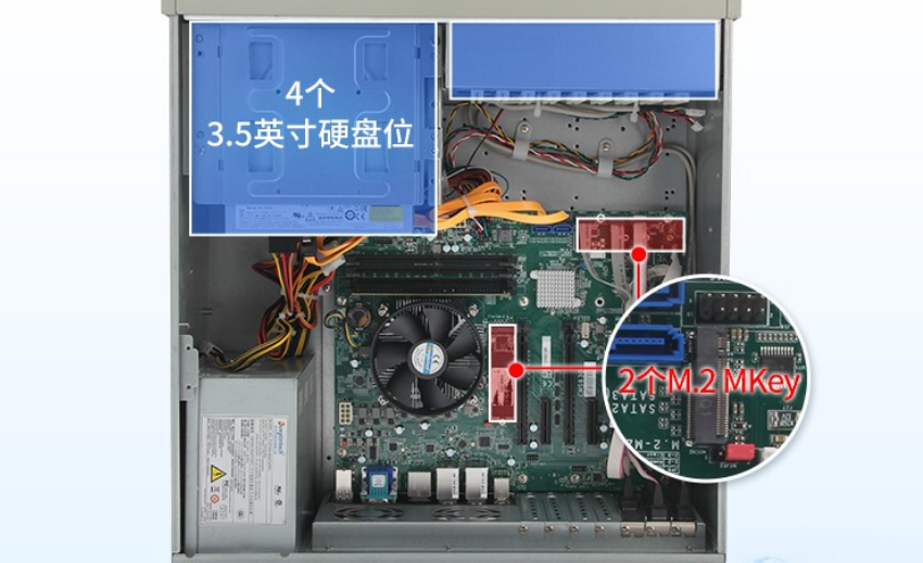 該工控機(jī)端口豐富，擴(kuò)展性強(qiáng)，可外接多種設(shè)備，滿足客戶多種需求。